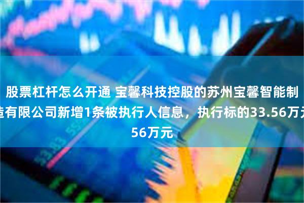 股票杠杆怎么开通 宝馨科技控股的苏州宝馨智能制造有限公司新增1条被执行人信息，执行标的33.56万元