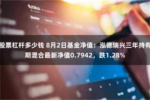 股票杠杆多少钱 8月2日基金净值：泓德瑞兴三年持有期混合最新净值0.7942，跌1.28%